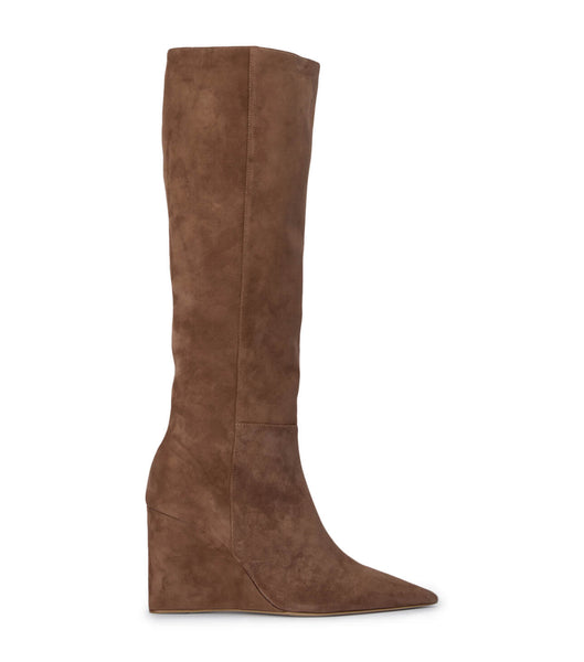 Tony Bianco Drake Saddle Suede 9.5cm Knee High Boots Brown | EMYHC38088