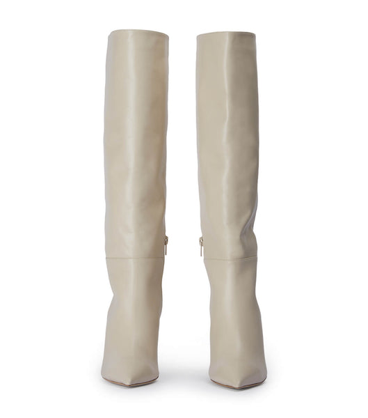 Tony Bianco Drake Vanilla Capretto 9.5cm Mid Calf Boots Light Yellow | MYDFL14254