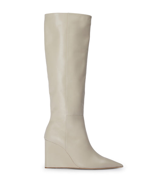 Tony Bianco Drake Vanilla Capretto 9.5cm Mid Calf Boots Light Yellow | MYDFL14254