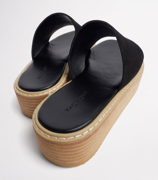 Tony Bianco Elke Black 4.5cm Flat Sandals Black | MYZDE72162