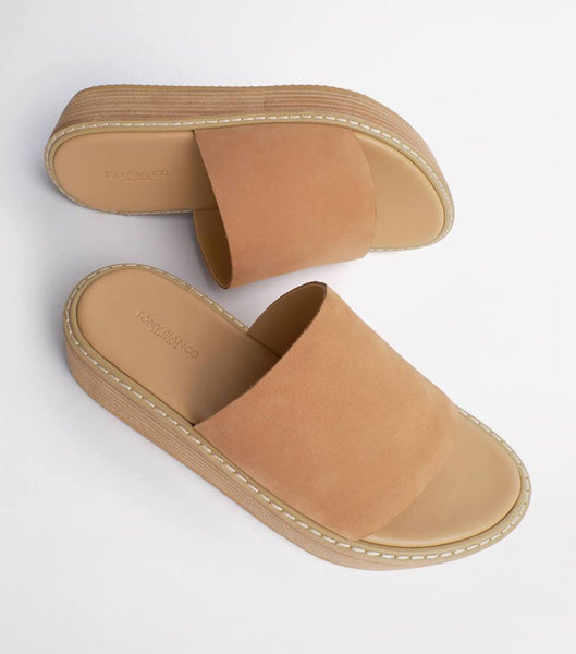 Tony Bianco Elke Caramel 4.5cm Slides Beige | MYCIF96899