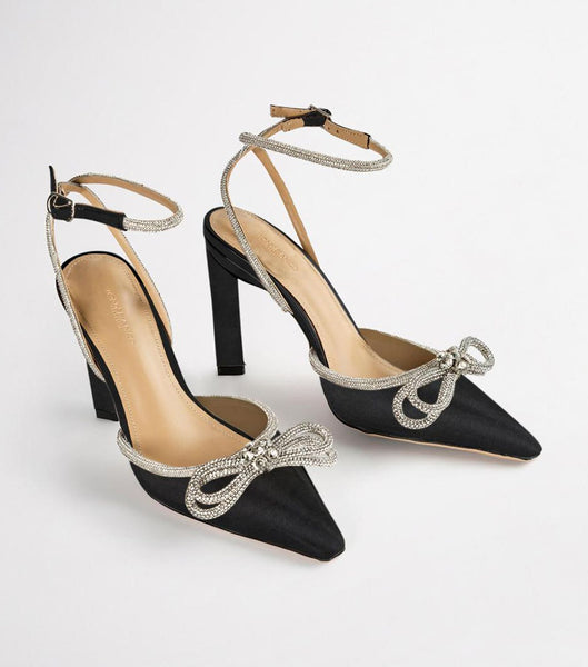 Tony Bianco Elsie Black Satin 10.5cm Bridal Heels Black | MYNEJ38021