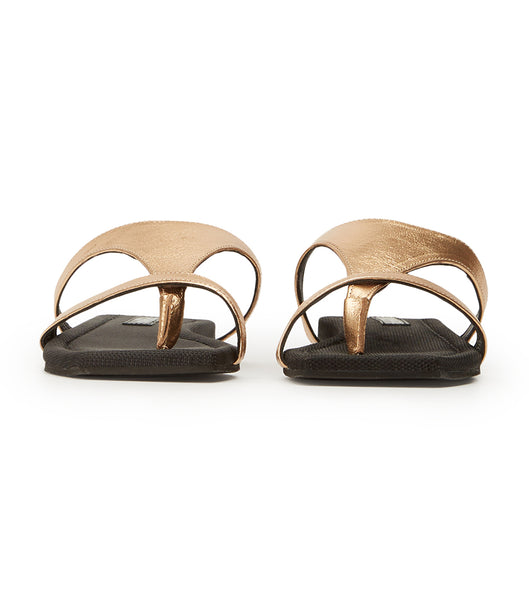 Tony Bianco Eman Antique Gold Nappa 1.5cm Sandals Gold | PMYQX36752