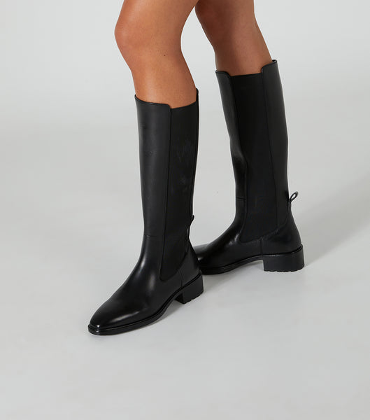 Tony Bianco Emrata Black Como 4cm Knee High Boots Black | MYIIZ52938