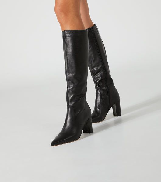 Tony Bianco Epic Black Venice 8.5cm Heeled Boots Black | MYIIZ34713