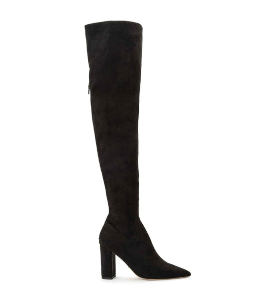 Tony Bianco Estella Black Stretch Suede 8.5cm Heeled Boots Black | TMYPQ37085