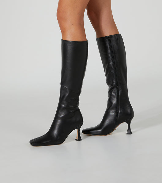 Tony Bianco Fantasy Black Venice 8cm Heeled Boots Black | MMYFT21441