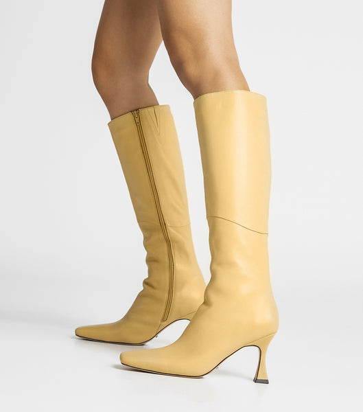 Tony Bianco Fantasy Butter Nappa 8cm Heeled Boots Yellow | UMYND99791