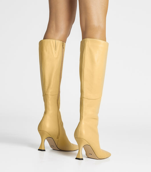 Tony Bianco Fantasy Butter Nappa 8cm Heeled Boots Yellow | UMYND99791