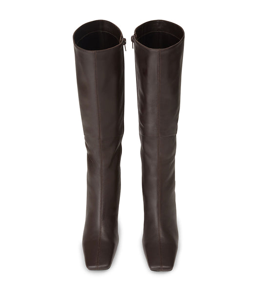 Tony Bianco Fantasy Chocolate Nappa 8cm Mid Calf Boots Chocolate | QMYWA50319