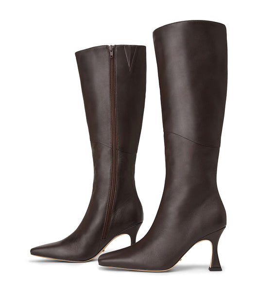 Tony Bianco Fantasy Chocolate Nappa 8cm Mid Calf Boots Chocolate | QMYWA50319