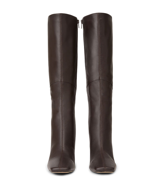 Tony Bianco Fantasy Chocolate Nappa 8cm Knee High Boots Chocolate | QMYWA69780