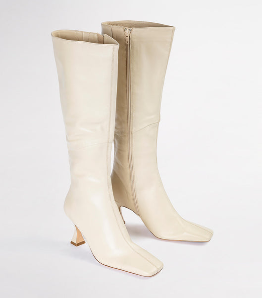 Tony Bianco Fantasy Vanilla Nappa 8cm Mid Calf Boots Light Yellow | MYICD96031