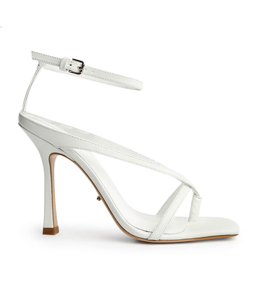 Tony Bianco Faythe White Kid 10.5cm Strappy Heels White | MYEAH15633