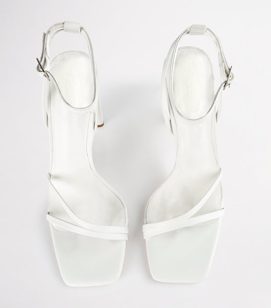 Tony Bianco Fiance Milk Capretto 11cm Strappy Heels White | AMYWC52876