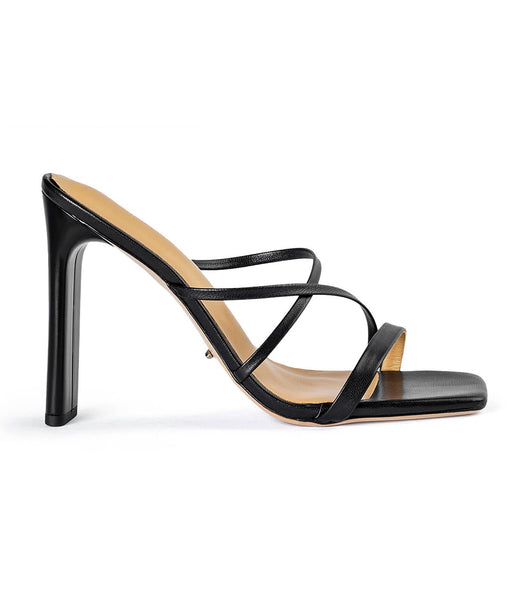 Tony Bianco Fior Black Kid 11cm Strappy Heels Black | LMYSX12222