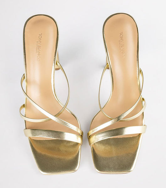 Tony Bianco Fior Gold Nappa Metallic 11cm Event Heels Gold / Metal | MYEGJ17348