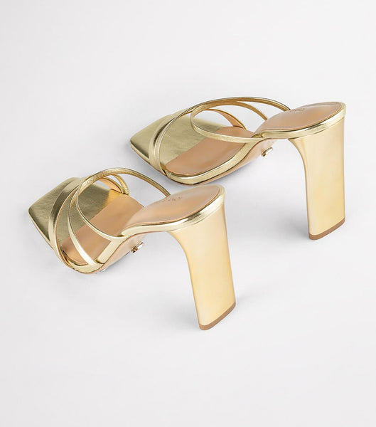 Tony Bianco Fior Gold Nappa Metallic 11cm Event Heels Gold / Metal | MYEGJ17348