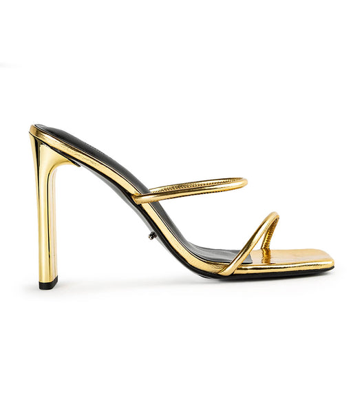 Tony Bianco Florence Gold Foil 11cm Block Heels Gold | SMYNY31641