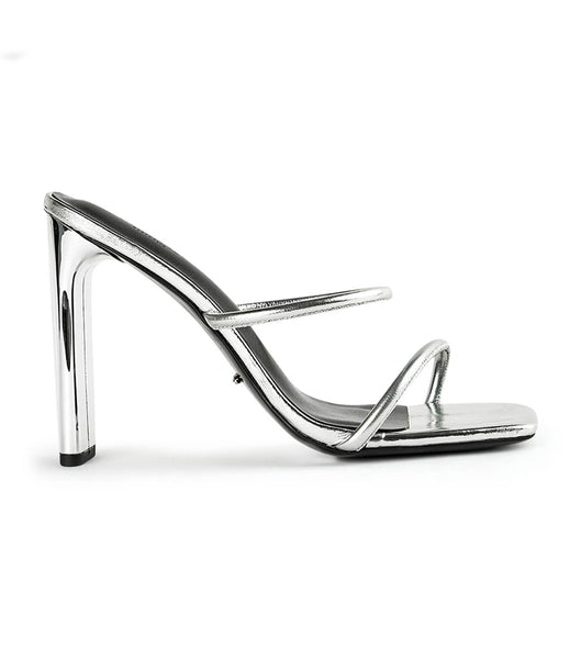 Tony Bianco Florence Silver Foil 11cm Block Heels Silver | FMYUI52754