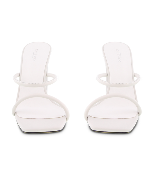 Tony Bianco Florence White Sheep Nappa 11cm Strappy Heels White | TMYPQ98420