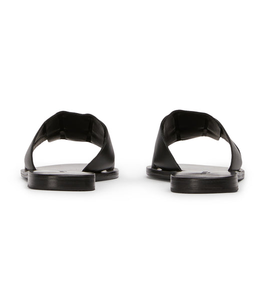 Tony Bianco Force Black 1cm Flat Sandals Black | MYDYB29755