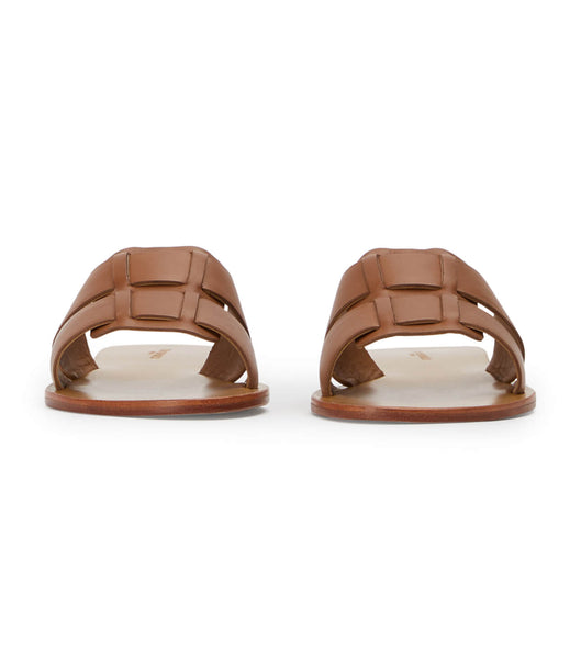 Tony Bianco Force Tan 1cm Flat Sandals Brown | MYCVG12956