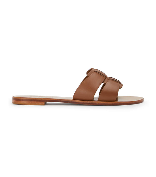 Tony Bianco Force Tan 1cm Flat Sandals Brown | MYCVG12956