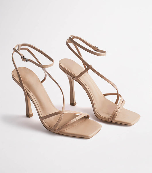 Tony Bianco Franci Skin Sheep Nappa 10.5cm Strappy Heels Skin Color | QMYWA44090