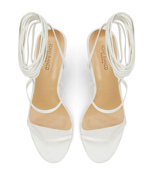 Tony Bianco Gabriella Milk Capretto 11cm Strappy Heels White | LMYSX39055