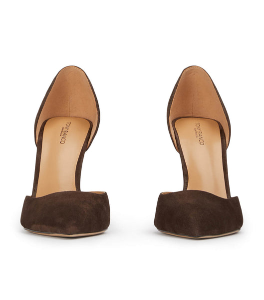 Tony Bianco Gala Espresso Suede 10cm Court Shoes Brown | GMYEC33396