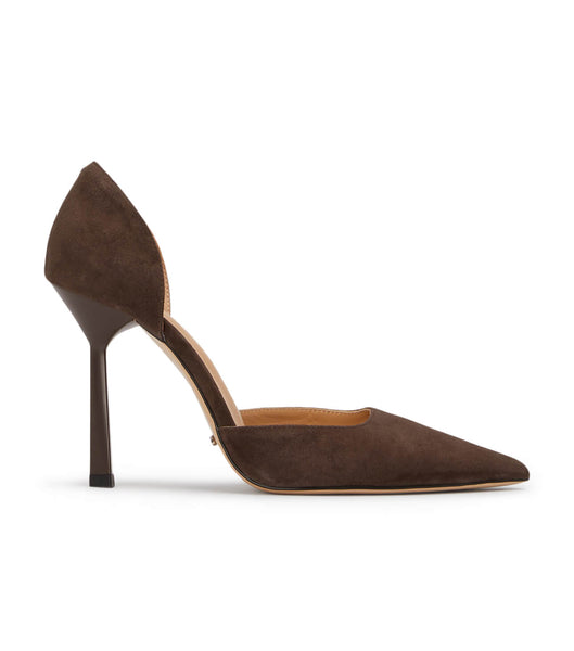 Tony Bianco Gala Espresso Suede 10cm Court Shoes Brown | GMYEC33396