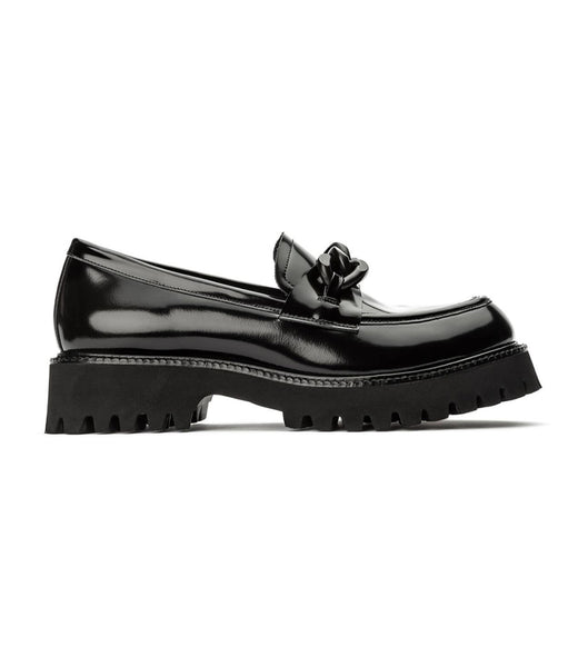 Tony Bianco Georgi Black Hi Shine 4cm Loafers Black | MYZPD14566