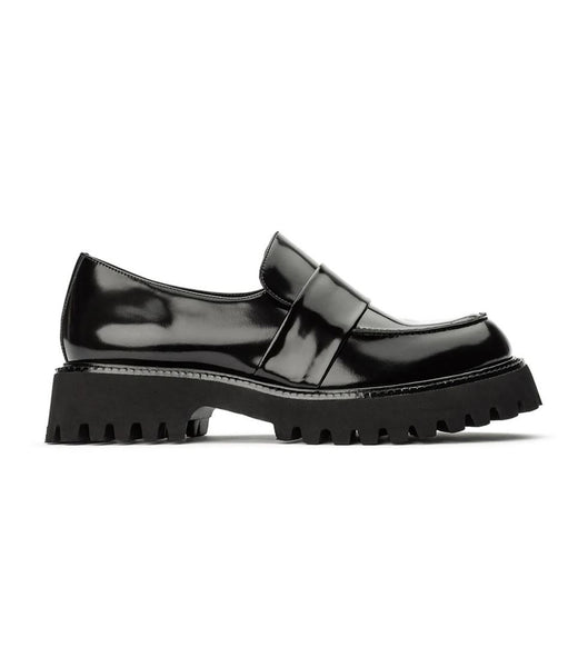 Tony Bianco Gisele Black Hi Shine 4cm Loafers Black | MYZDE59870