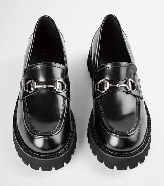 Tony Bianco Greer Black Hi Shine 4cm Loafers Black | MYEGJ88380