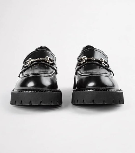 Tony Bianco Greer Black Hi Shine 4cm Loafers Black | MYEGJ88380