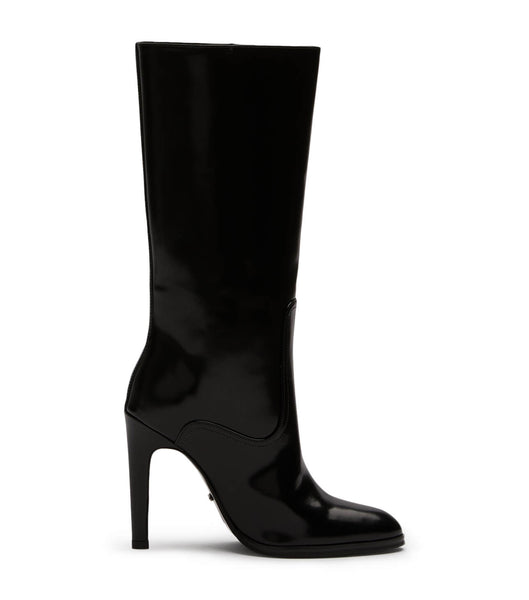 Tony Bianco Hadley Black Hi Shine 10.5cm Mid Calf Boots Black | GMYUC20183