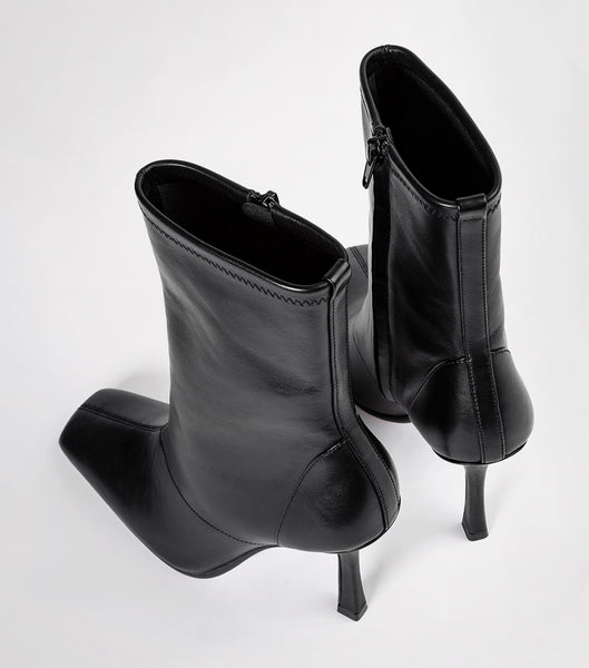 Tony Bianco Halsey Black Como 10.5cm Heeled Boots Black | DMYKV78248