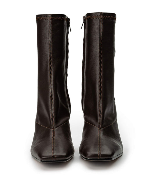 Tony Bianco Halsey Chocolate Nappa 10.5cm Heeled Boots Chocolate | GMYEC68442