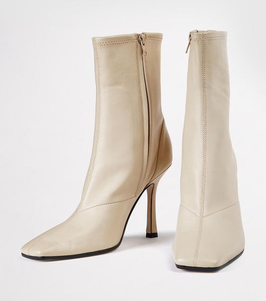 Tony Bianco Halsey Vanilla Nappa 10.5cm Heeled Boots Light Yellow | EMYVG79830