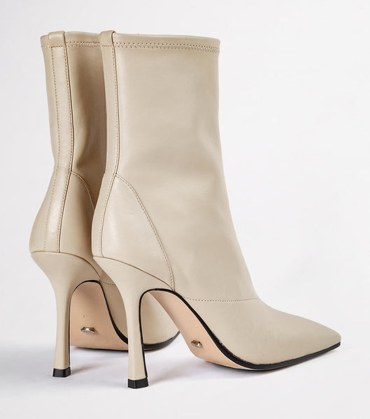 Tony Bianco Halsey Vanilla Nappa 10.5cm Heeled Boots Light Yellow | EMYVG79830