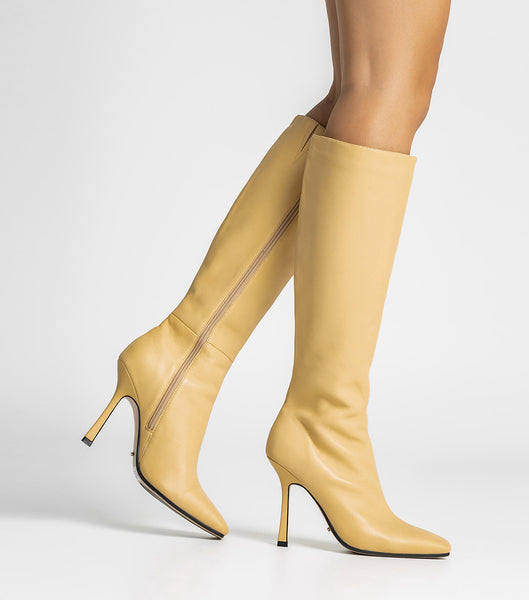 Tony Bianco Havana Butter Nappa 10.5cm Heeled Boots Yellow | MYEAH48523