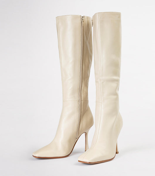 Tony Bianco Havana Vanilla Nappa 10.5cm Heeled Boots Light Yellow | MYICD73932