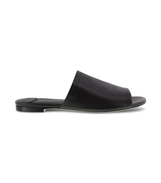 Tony Bianco Havier Black Sheep Nappa 1cm Sandals Black | MYEAH31439