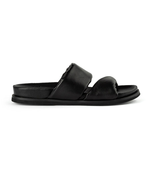 Tony Bianco Henry Black Nappa 3.5cm Slides Black | MYDFL18051