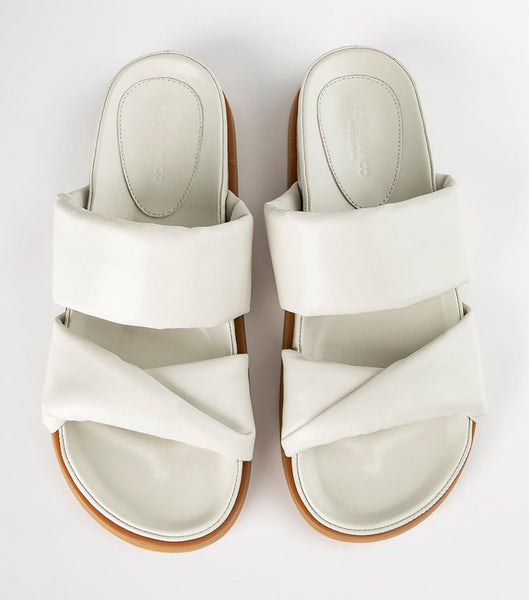 Tony Bianco Henry Dove Nappa 3.5cm Flat Sandals White | BMYSD97540