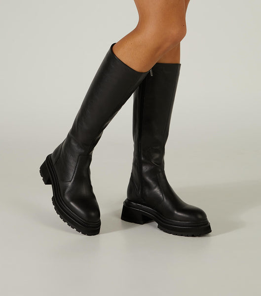 Tony Bianco Hitch Black Venice 5.5cm Combat Boots Black | MYXMI32150