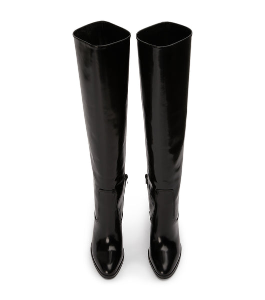 Tony Bianco Hot Black Hi Shine 10.5cm Heeled Boots Black | QMYWA25421