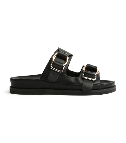 Tony Bianco Hunter Black Como 3.5cm Flat Sandals Black | MYXMI15342