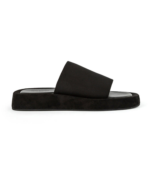 Tony Bianco Isabel Black Magic 1.5cm Flat Sandals Black | LMYSX44557